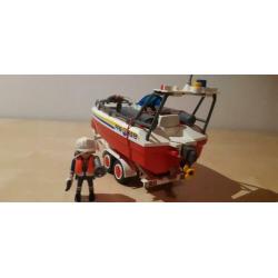Playmobil brandweer boot op trailer 7350.