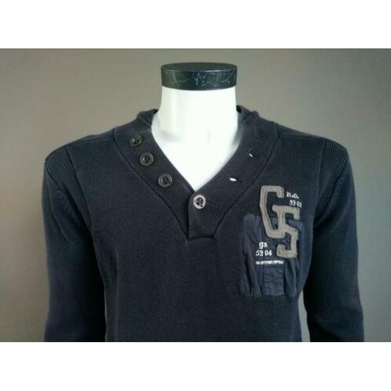 G-STAR RAW trui/ Hoodie. Donker Blauw. Maat XL. Vlek + vaal.