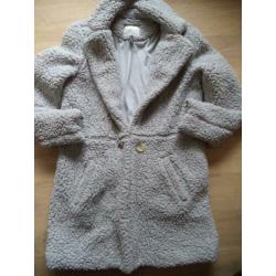 COSTES lichtgrijze teddy jas maat M
