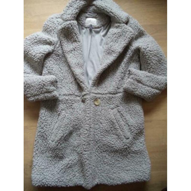 COSTES lichtgrijze teddy jas maat M