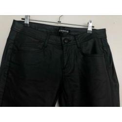 Superstar zwarte leren driekwart broek maat 40