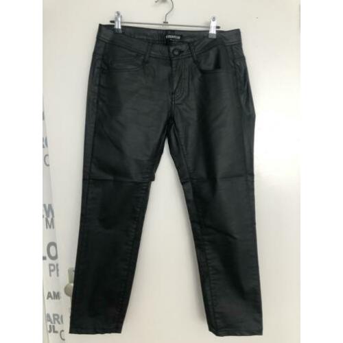 Superstar zwarte leren driekwart broek maat 40