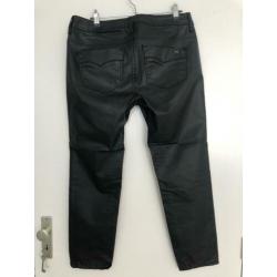 Superstar zwarte leren driekwart broek maat 40