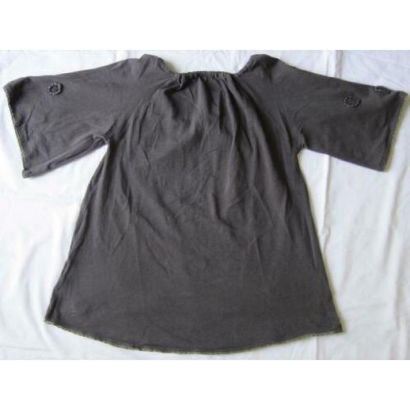 Name it jurk / tuniek met bloemen maat 128 donkergrijs