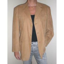 Colbert heren suede/bruin look Fiscal ZGAN Maat 52