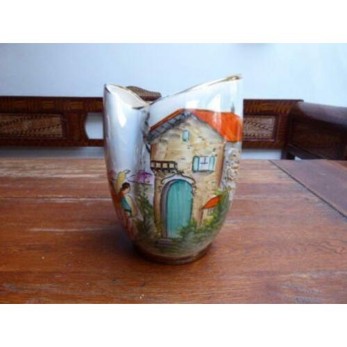 H. Bequet Quaregnon decor Riviera – handbeschilderde vaas
