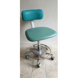 Bureaustoel ziekenhuisstoel chroom vinyl groen turquoise