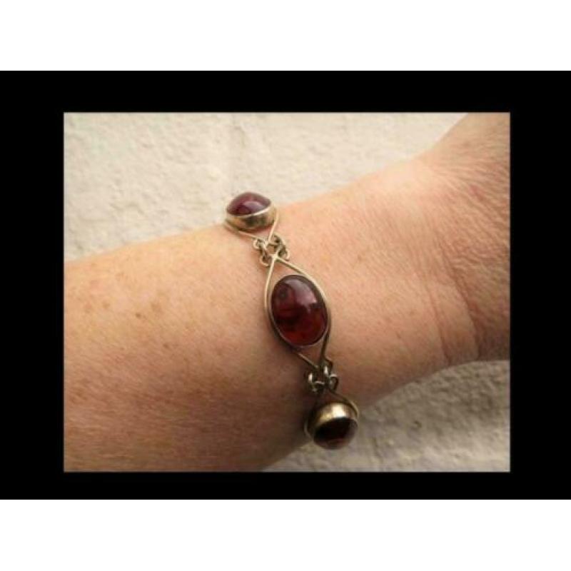 Bijzonder Fischland Design 8K Gouden Armband Barnsteen!