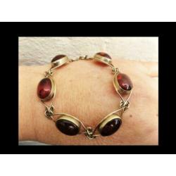 Bijzonder Fischland Design 8K Gouden Armband Barnsteen!