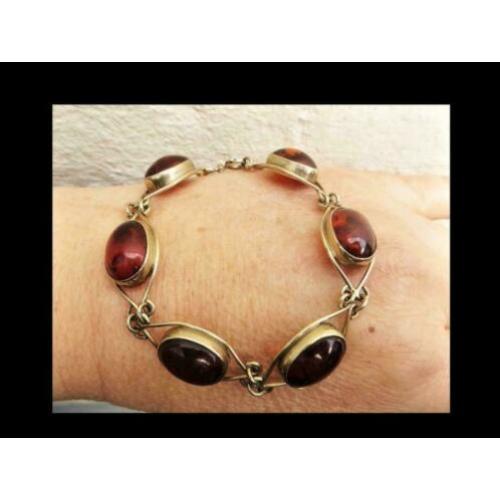 Bijzonder Fischland Design 8K Gouden Armband Barnsteen!