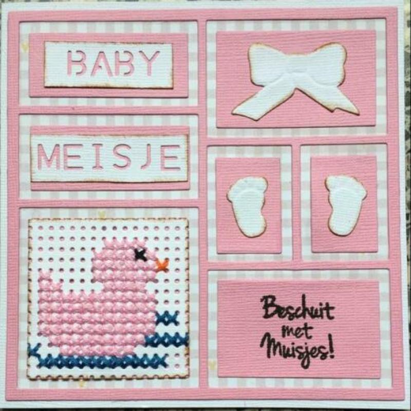 Lay out / vakjes snijmal Marianne design vierkant baby lente