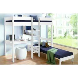 Witte hoogslaper met extra stoel/bed
