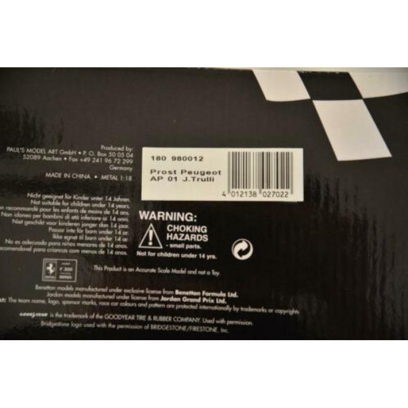 Prost Peugeot AP01 1998 Trulli Minichamps 1:18
