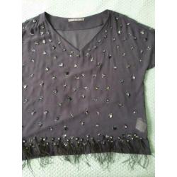 Blouse merk gaudi mt. 40 izgs Kleur antraciet
