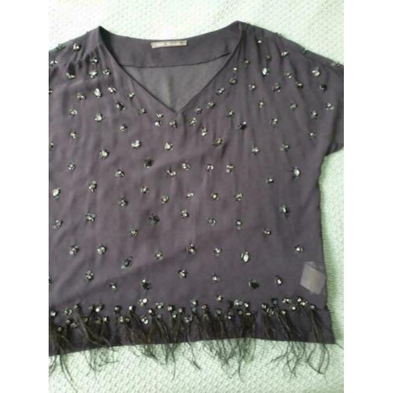 Blouse merk gaudi mt. 40 izgs Kleur antraciet