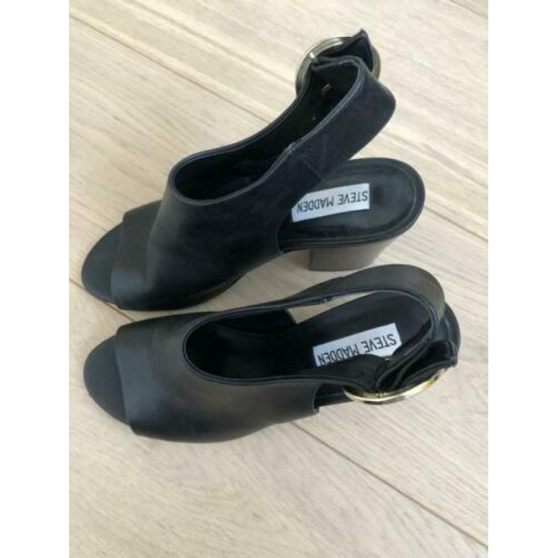 Steve Madden leren boots pumps hakken laarzen zwart leer 38