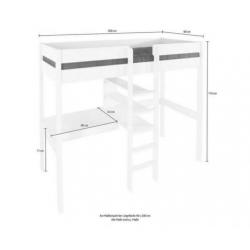 Witte hoogslaper met extra stoel/bed