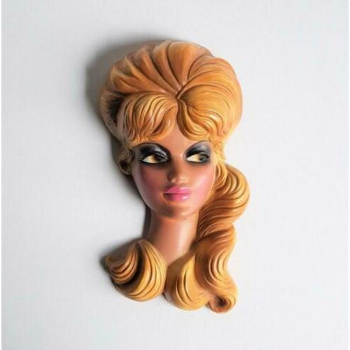 retro vintage brigitte bardot wandhoofd keramiek vecola 1961