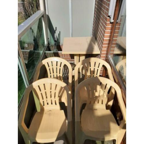 4 x tuinstoelen tuinstoel beige + tafel