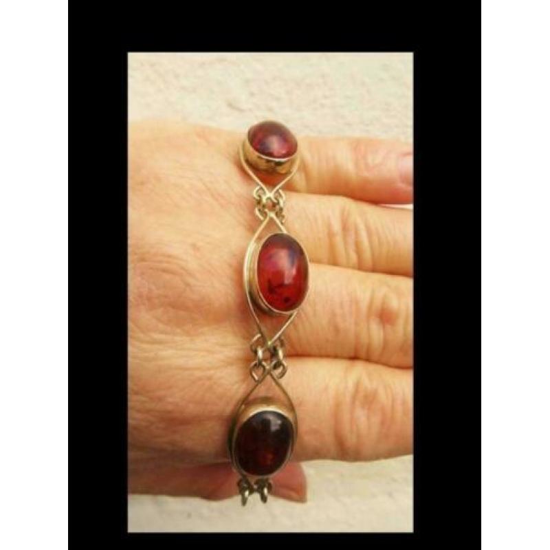Bijzonder Fischland Design 8K Gouden Armband Barnsteen!