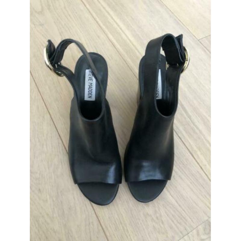 Steve Madden leren boots pumps hakken laarzen zwart leer 38