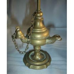 ?Antiek bronzen olielamp lamp - tante mieske