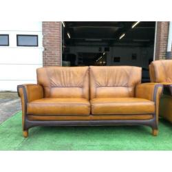 MOL & GEURTS bank (buffel)leer incl fauteuil + GRATIS BEZORG
