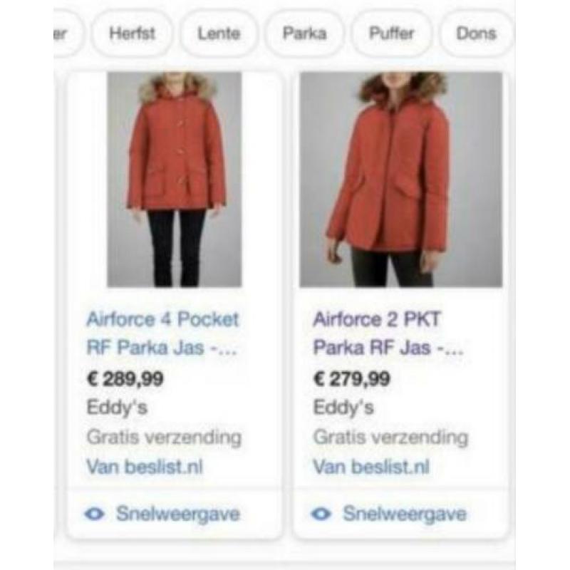 Winterjas airforce weinig gedragen maat l