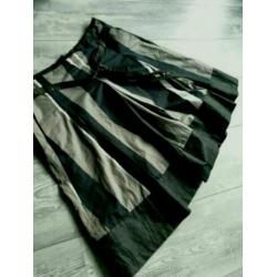 Turnover Kerst rok + ceintuur M 38 Blauw Zwart leder look