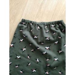 Nieuw rok olijf groen met vogel print mt 42