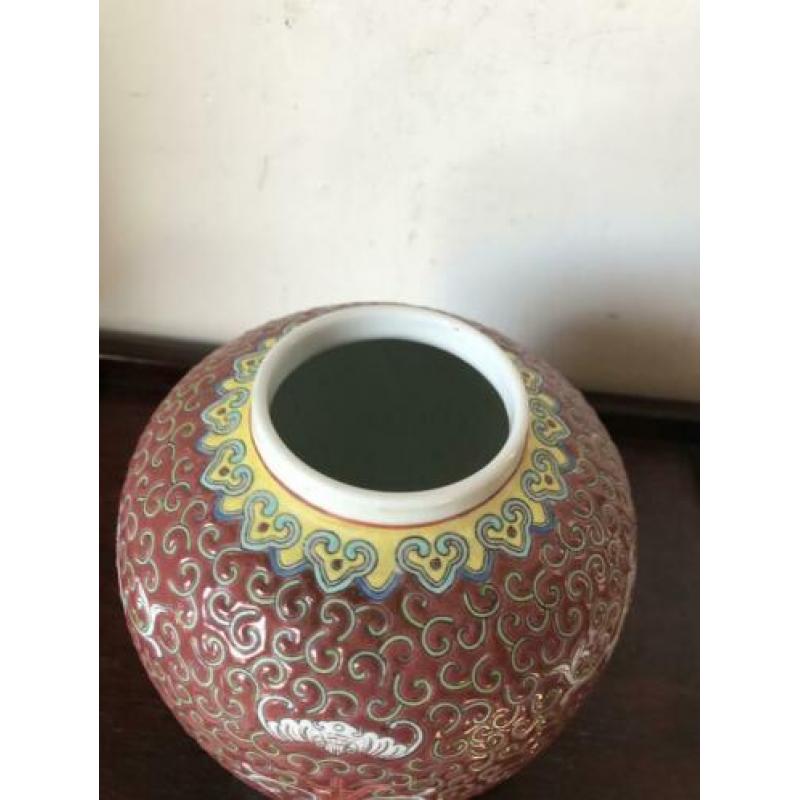 Groot model Chinese gemberpot vaas Chinees porselein 13cm H