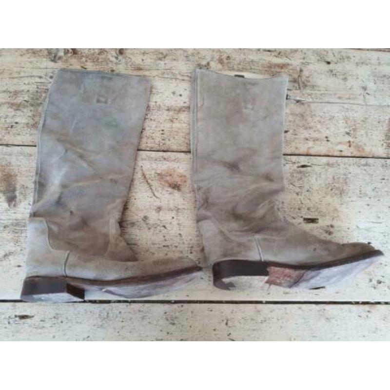 Fred de la Bretoniere/Shabbies laarzen. 39.5/40 Suede taupe