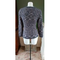 ZGAN grijze schitterend POOOLS vest grijs roze 36 S, vestje