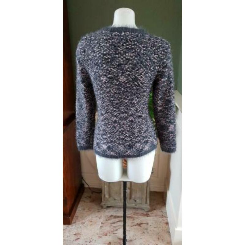 ZGAN grijze schitterend POOOLS vest grijs roze 36 S, vestje