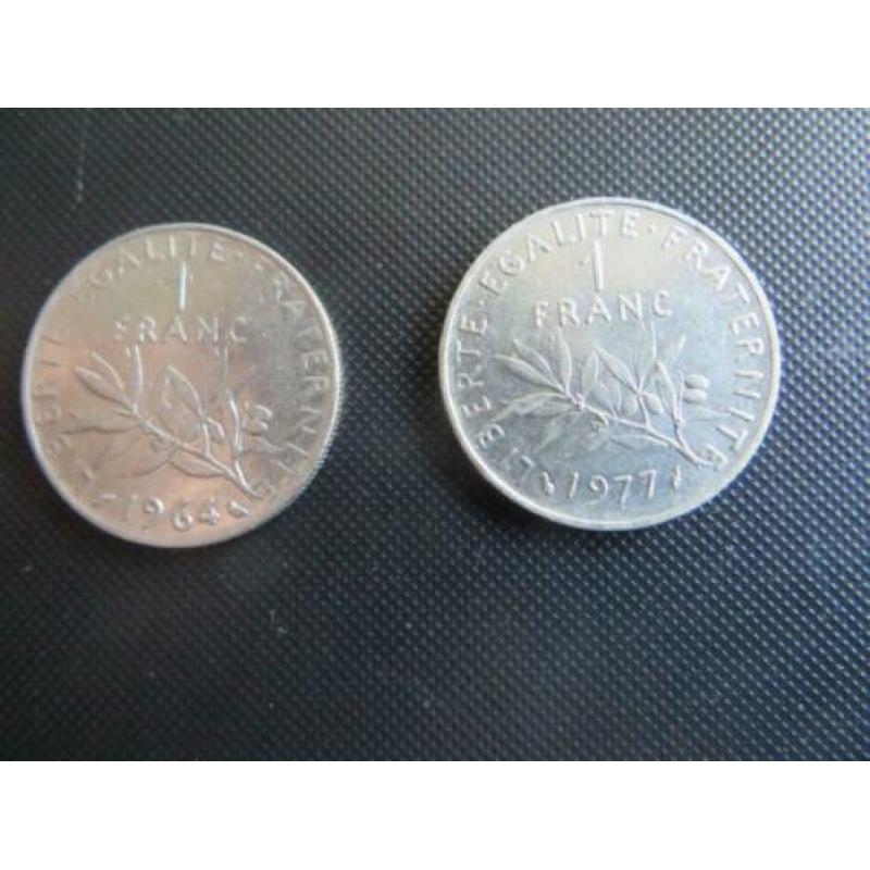 3x munt Frankrijk - 20 centimes 1992, 1 Franc(Ffr) 1964 1977