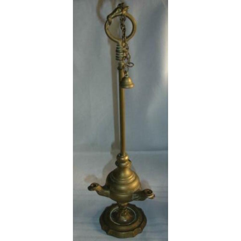 ?Antiek bronzen olielamp lamp - tante mieske