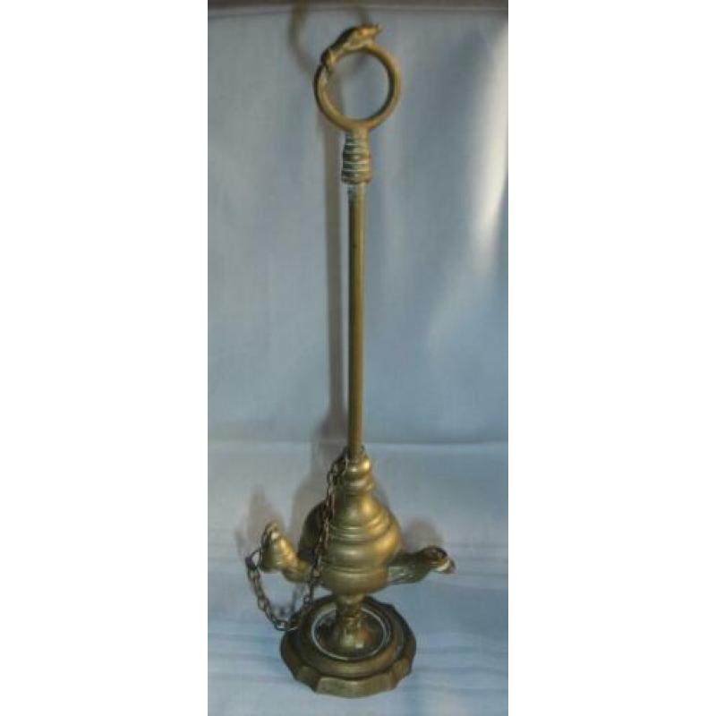 ?Antiek bronzen olielamp lamp - tante mieske