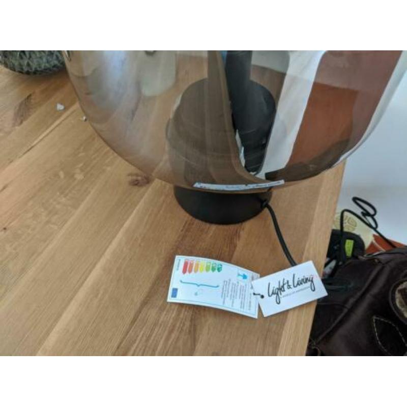 tafel lamp vtwonen zwart gerookt smoke glas nieuw in doos