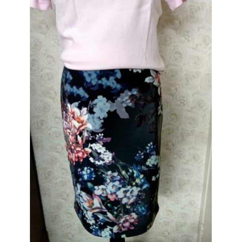 Cadadia college style bloem rok pencil skirt