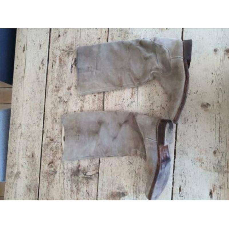 Fred de la Bretoniere/Shabbies laarzen. 39.5/40 Suede taupe