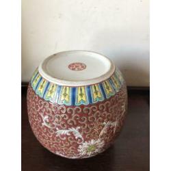 Groot model Chinese gemberpot vaas Chinees porselein 13cm H