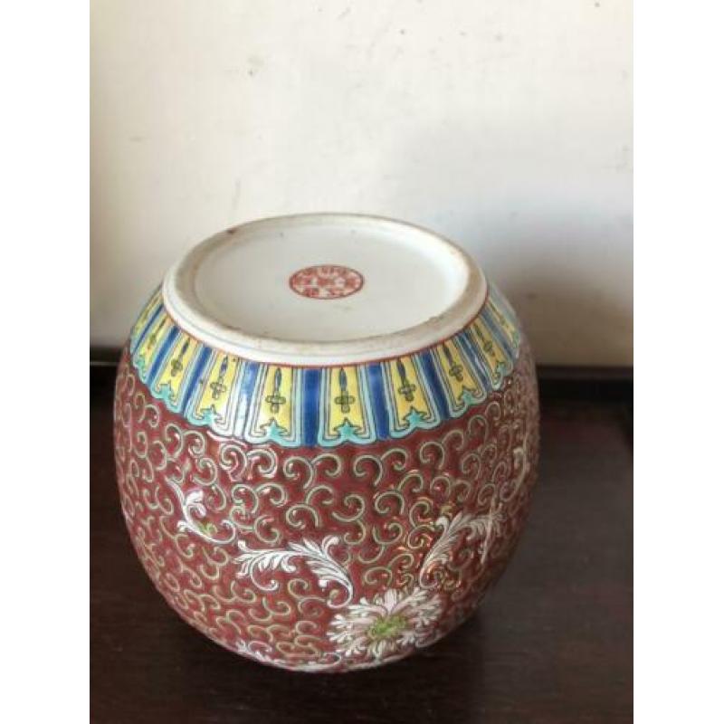 Groot model Chinese gemberpot vaas Chinees porselein 13cm H