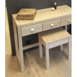 Kaptafel 4-delig sidetable, spiegel, kruk, ladekast 7 laden