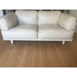 Design poltrona frau tweezitbankje/leer