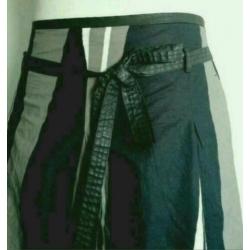 Turnover Kerst rok + ceintuur M 38 Blauw Zwart leder look
