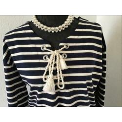 Set blauw gesteepte trui nieuw maat xl