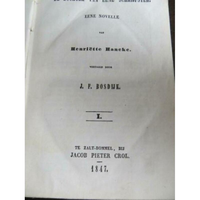 Oud boekje Novell De Dochter van eene Schrijfster 1847