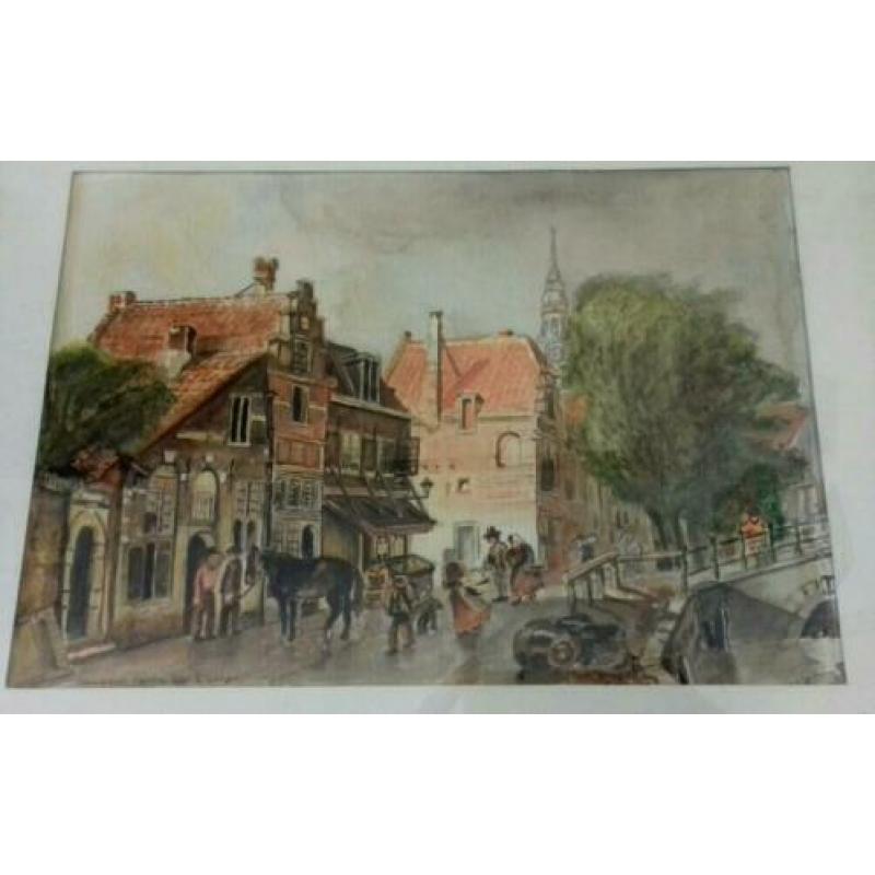 2 Original Aquarelles After Cornelis Springer ( Haarlem )