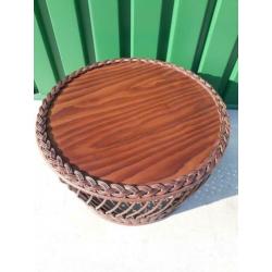 Vintage, rotan salontafel, Rohé of TRIO Noordwolde, jaren 70