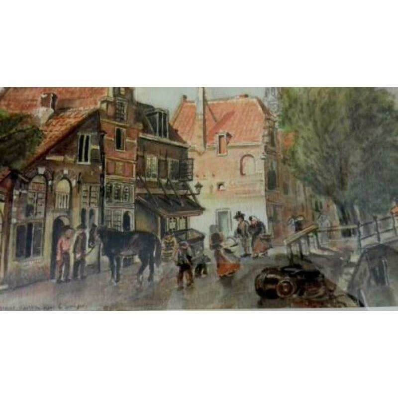 2 Original Aquarelles After Cornelis Springer ( Haarlem )